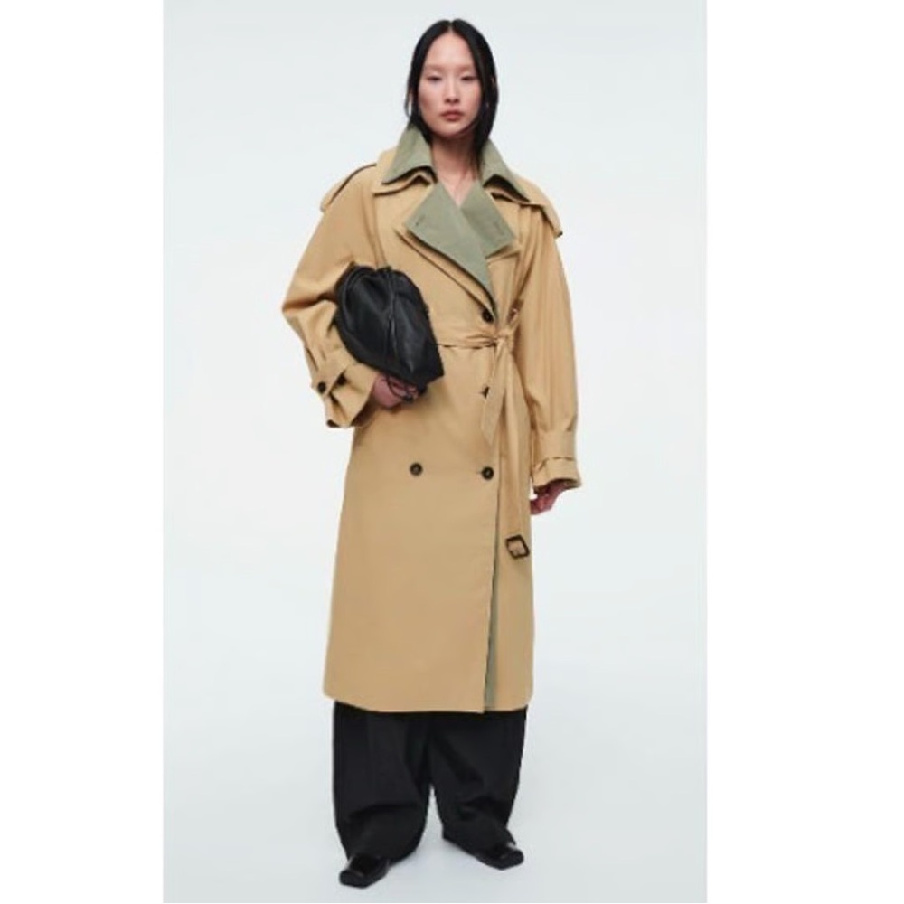 NWT COS LAYERED DOUBLE-BREASTED TRENCH COAT SIZE SMALL!